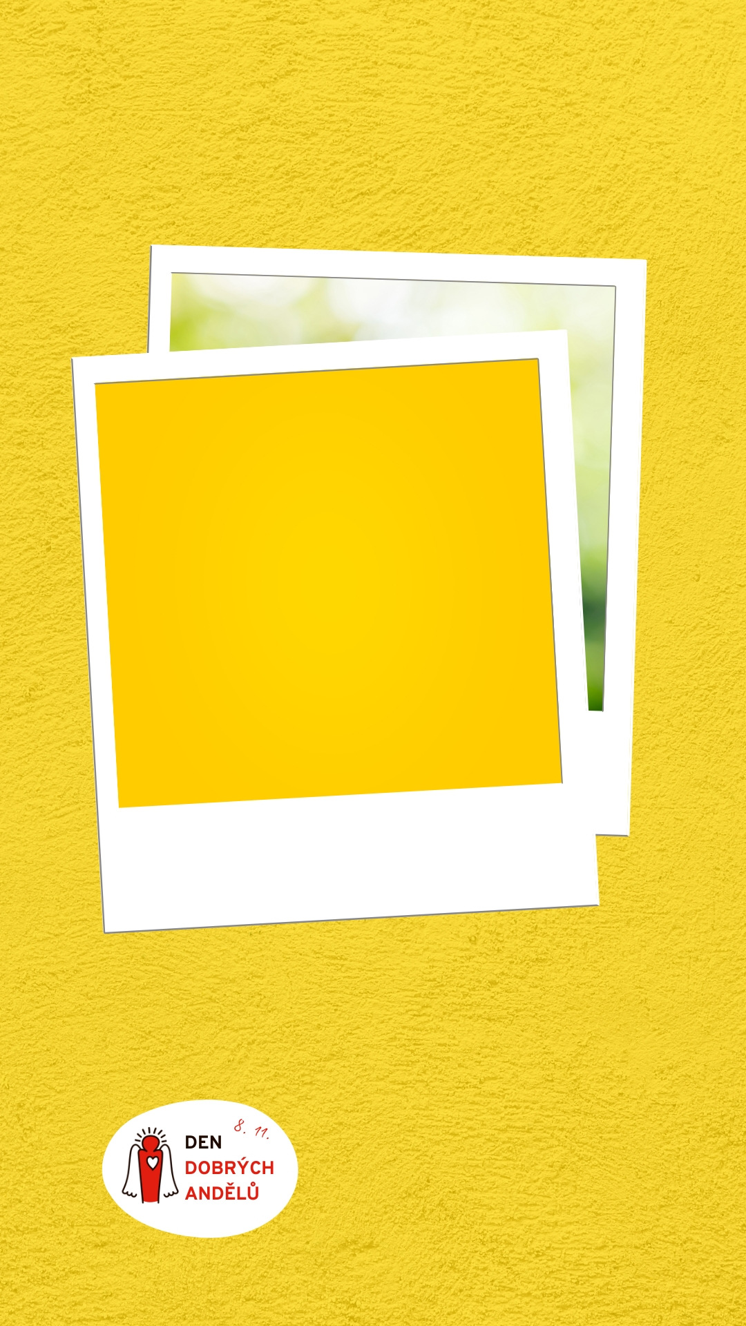 Polaroid žluté pozadí se strukturou